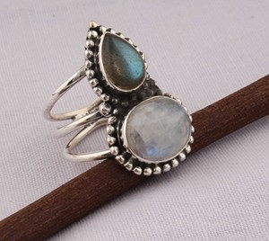 Natural Labradorite <b>Ring</b> 925 Sterling Silver Jewelry Rainbow Flash Gemstone <b>Ring</b> Vintage Style <b>Statement</b> <b>Ring</b> for Women - Product Image 5