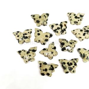 Pierre précieuse naturelle Jaspe Dalmatien en forme de papillon 14mm, pierre briolette sculptée à la main, prix de gros pour la fabrication de bijoux en vrac - Product Image 6