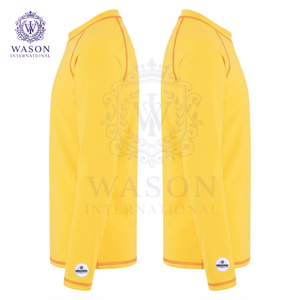 WASON INTERNATIONAL Rashguard unisexe jaune à manches longues, protection anti-UV, respirant, séchage rapide, pour enfants - Product Image 3