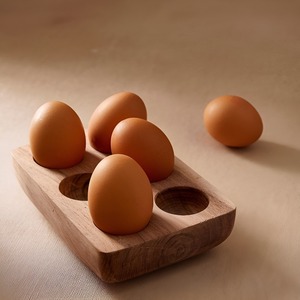ถาดใส่ไข่ไม้ 6 ช่อง แผ่นเก็บไข่ในครัว ที่จัดระเบียบไข่ ถาดเสิร์ฟไข่ ชั้นวางไข่ไม้ - Product Image 1