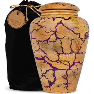 Traditional Wooden Funeral Urn for Ashes Wooden Cremation Urn with Custom Artwork by AYAANS - Product Image 2