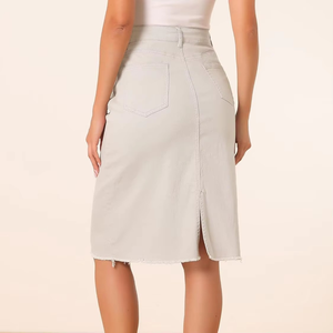 Hot selling blue denim Long skirts women skirt Wholesale Colored Denim Skirt Durable Fabric Stylish Cut Modern Fashion - Product Image 4