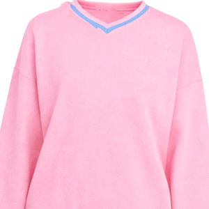 Greek Letter Logo Women Sorority Style Crewneck Sweatshirt Custom Embroidered Varsity Oversized Pullover Cotton <b>Blend</b> Casual - Product Image 2