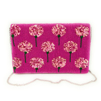 Sac de soirée pliable et portable pour femme, brodé à la main, orné de fleurs multicolores en sequins et perles, avec fermeture magnétique, vente en gros