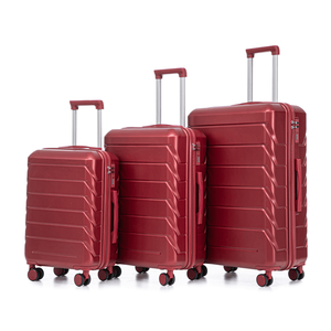 Valises trolley 3-en-1 en ABS et PC, 20, 24 et 28 pouces, rouge bordeaux, avec poignée télescopique en alliage de fer - Product Image 1