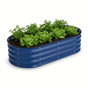 Bacs de jardin surélevés ovales en acier galvanisé pour légumes, vente en gros B2B, pour jardinage extérieur GB026 - Product Image 1