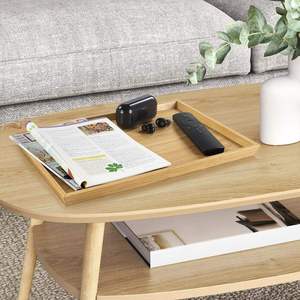 Oak Wood Japanese Style Rectangular Eco-Friendly Serving Tray Minimalist Design <b>Block</b> <b>Corner</b> Feet Hotel Restaurant OEM Vietnam - Product Image 6