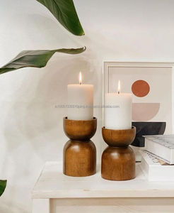 เชิงเทียนไม้มะม่วงตกแต่งที่วางเทียนไม้และโคมไฟจากอินเดีย - Product Image 5