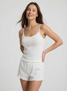Shorts Blancos de Punto a Media Cintura, Ecológicos, de Secado Rápido, Corte Regular, Transpirables, para Mujer - Product Image 2