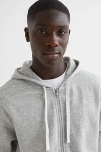 Sweat à capuche zippé pour homme, prix de gros abordable, avec logo brodé et patch chenille personnalisé, en polaire technique, pour l'hiver, style mode - Product Image 2