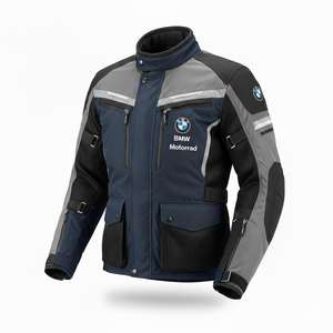 Chaqueta Textil Impermeable de 3 Capas con Protección CE para Hombre Bm GTX, Blanca/Azul, para Motociclismo GS Rallye Touring/Offroad - Product Image 1