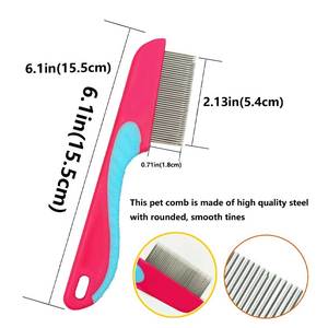 <b>Wide</b> and Narrow Tooth Grooming <b>Comb</b> Heavy-Duty Thick Fur Undercoat <b>Comb</b> Ergonomic Daily Coat Care Pet <b>Comb</b> - Product Image 4