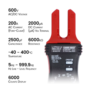 Multimètre à fourche numérique TRMS avancé de haute qualité 1000V AC/DC étanche à l'eau et à la poussière avec enregistrement KUSAM MECO KM 891 pour usage industriel - Product Image 3