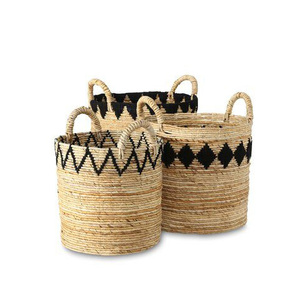 Export Quality Handmade Eco-Friendly Natural Rattan Jute Yarn Food <b>Storage</b> Basket Set Decorative Woven Organizer for Home Use - Product Image 3