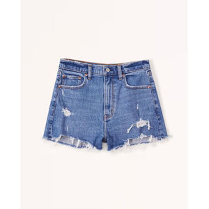 Premium Quality Double-Button Women's Brown <b>Denim</b> Shorts Sexy Cotton Pockets Casual Dresses Pakistan Waist Logo Fabric <b>Material</b> - Product Image 6