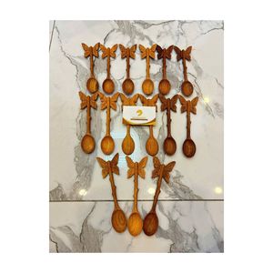 NUEVO MODELO DE JUEGO DE Cucharas de Madera con Diseño de Mariposa y Flor de Vietnam, Cucharas de Madera de Alta Calidad en Oferta, Acacia de Alta Calidad - Product Image 2