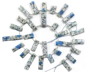 29 pièces de pierres précieuses de jaspe naturel K2, perles de Briolette à facettes en forme de Rectangle pour la fabrication de bijoux faits à la main en gros - Product Image 1