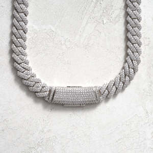 สร้อยคอแบบ Cuban Link ขนาด 12 มม. ประดับเพชร Moissanite เกรด VVS เงินแท้ 925 สไตล์ฮิปฮอป - Product Image 4