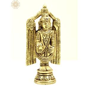 4 'Petit Seigneur Venkateshwara Sculpture en laiton Seigneur Balaji Statue Fabriqué en Inde - Product Image 2
