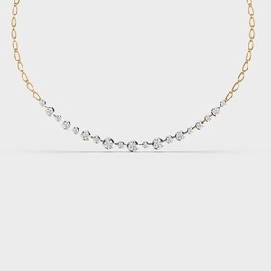 Collar de Diamantes Cultivados en Laboratorio de 18K con Graduación de Peso |   Collar con diamantes engastados en punta |   Diamantes de Lujo en Oro - Product Image 4