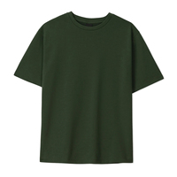 Kaos Wanita Lengan Pendek Warna Hijau Tua Ukuran Besar Terlaris Musim Panas, Kerah Bulat, Bahan Katun Bernapas Cepat Kering, Pakaian Kasual