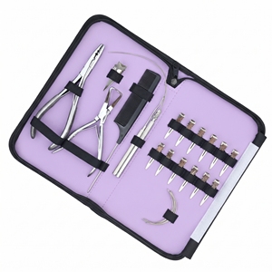 Kit d'application d'extensions de cheveux de haute qualité, pinces à sertir en acier inoxydable - Product Image 1