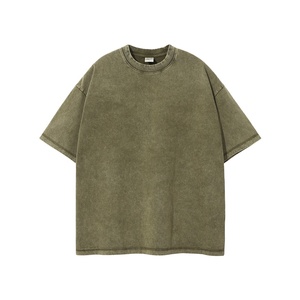 Camiseta de lavado ácido Camiseta de gran tamaño personalizada Camiseta de algodón pesado 300 Lavado ácido - Product Image 4