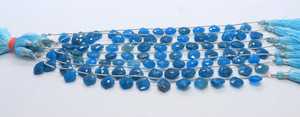 Natural Neon Blue Apatite Faceted <b>Leaf</b> Cut Gemstone Beads 10-11 MM Neon Blue Apatite Fancy Shape Loose Beads 8 Inch For Jewelry - Product Image 2