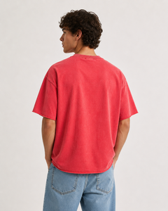 Men's Vintage Oversized Acid Washed Cotton Jersey Short Sleeve O-Neck Solid Color Casual T-Shirt Front Custom Logo Screen - Product Image 2