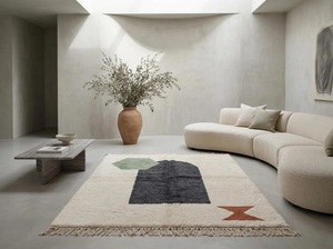 Alfombra Berberina Marroquí de Pelo Alto, Suave y Esponjosa, Anudada a Mano, Estilo Beni Ourain, para Decoración de Interiores de Villas, Hoteles y Hogares - Product Image 6