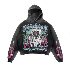 Premium Blank Hoodie Heavy Cotton Pullover Sweatshirt Custom Embroidery Printing Unisex Streetwear Wholesale Factory Supply - Product Image 4