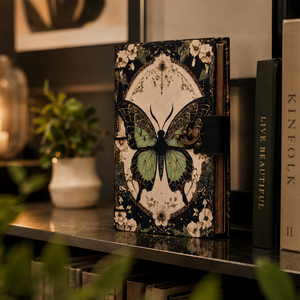 Vintage Butterfly Lock Diary <b>Notebook</b> <b>A5</b> Hardcover Journal | Handmade Eco Friendly Writing Diary with Artistic Cover Design Art - Product Image 4