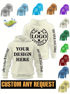 Custom Logo/Text/Photo Personalized Lined Fleece Zipper-Up Hooded Sweatshirts Casual Regular Fit Suitable Men Weddings Sports - Product Image 3