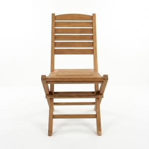 Silla Plegable Lateral Moderna para Comedor Exterior, Madera de Teca Sólida con Acabado Natural, Modelo CHA15 - Product Image 3