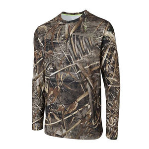 Camisas de Caza de Manga Larga para Hombre con Protección UV, de Algodón Orgánico Satinado, Cierre de Cremallera, Transpirables, Estampadas por Sublimación, Casuales - Product Image 2