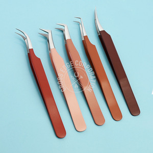 Pinzas de volumen rusas de la mejor calidad, pinzas de 90 grados de alta precisión para extensiones de pestañas, puntas de fibra, juego clásico inoxidable - Product Image 4