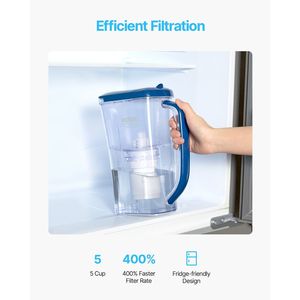 9 tazze di filtro acqua a 5 stadi 40 galloni BPA-Free brocca - Product Image 4
