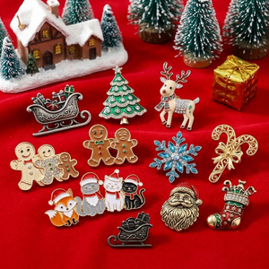 Regalo <span class=keywords><strong>de</strong></span> Navidad, Lindo Broche <span class=keywords><strong>de</strong></span> Santa Claus <span class=keywords><strong>de</strong></span> Dibujos Animados, Aleación <span class=keywords><strong>de</strong></span> Zinc, Impresión UV, Esmalte, Color Personalizado, para Ropa, Bolsos, Bufandas - Product Image 2