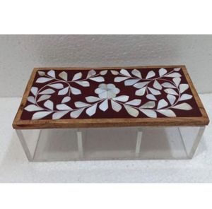 Caja de almacenamiento acrílica con Incrustaciones de nácar rosa al por mayor, diseño Rectangular para uso en el hogar, la Oficina y el hotel, para anillos y collares - Product Image 6