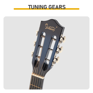 Guitarra acústica azul de 38 pulgadas con púas, cuerdas, capo, estuche, afinador y correa - Product Image 6