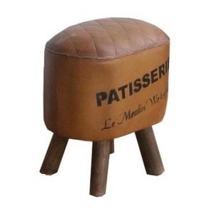 Modern Leather Upholstered <b>Stool</b> with Wooden Legs Tufted Design Rustic Living Room Furniture Home Decor Ottoman Seat - Product Image 2