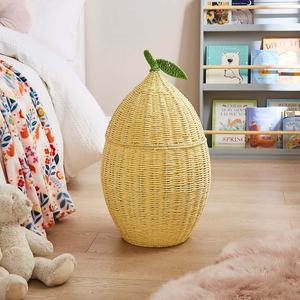 Elegante cesta de almacenamiento de juguetes de papel con forma de limón, organizador decorativo de mimbre, cesta para guardar ropa sucia, para la decoración de la habitación infantil. - Product Image 5
