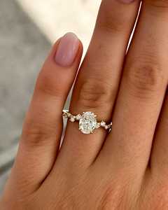 3 CT Oval Cut IGI Certified Lab Grown Diamond <b>Solitaire</b> <b>Ring</b> 14K 18K Solid Gold 925 <b>Silver</b> 1.5mm Band Engagement <b>Ring</b> Wholesale - Product Image 2