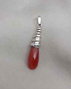 Pendentif en onyx rouge, argent sterling 925, bijoux faits à la main, collier en pierre précieuse unique pour femmes et hommes, cadeau - Product Image 3