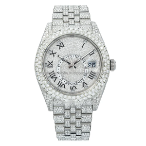 นาฬิกาเพชรแบบกลไกสแตนเลสสำหรับผู้ชายนาฬิกาแฟชั่นประดับเพชรความชัดเจนของ VVS ปรับแต่งได้ - Product Image 3