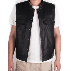 Chaleco de Cuero Vacuno para Hombre, de Alta Calidad, Resistente al Viento, Transpirable e Impermeable, con Logotipo Frontal en Tela Tejida, para la Temporada de Primavera 2026 - Product Image 6