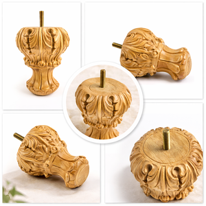 Luxury Carved Solid Wood Furniture Leg Classic Turned Design for Sofa Cabinet <b>Coffee</b> <b>Table</b> Replacement - Product Image 1
