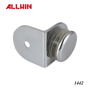 Pince en verre de porte de douche murale en forme de D Matériau en laiton disponible en pouces et mesures métriques - Product Image 4