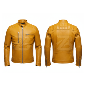 Classic 100% Genuine Brown Sheepskin Leather Bomber <b>Jacket</b> for Men Plus Size <b>Winter</b> Warm Shearling Fur with Stand Collar - Product Image 2