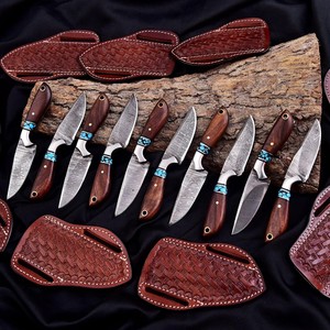 Couteau de chasse professionnel de haute qualité avec manche en bois, en acier inoxydable, pour le camping et la chasse - Product Image 1